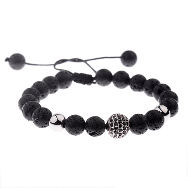 Euron: CZ Zirkon Pave Lavastein Armband – Herren