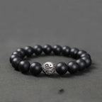 Euron: Schwarzes Achat Armband – Transferperlen Herren