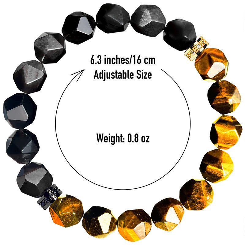 Euron: Tigerauge Armband mit Naturgeschliffener Oberfläche