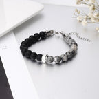 Euron: Punk Armband – Tigerförmiger Naturstein & Edelstahl, Damen & Herren