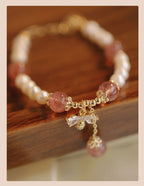 Euron: Erdbeerquarz Perlenarmband – Sommer Kollektion (Spezialdesign)