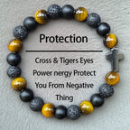 Euron: Kreuz Naturstein Armband – Herren