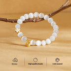 Euron: Sterlingsilber Fu-Tasche Armband – Emailliert & Pfirsichblüte Opal