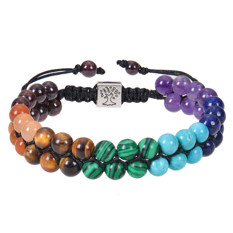 Euron: 6mm 7 Chakra Steinarmband – Yoga & Meditation, Heilender Kristall (Damen)