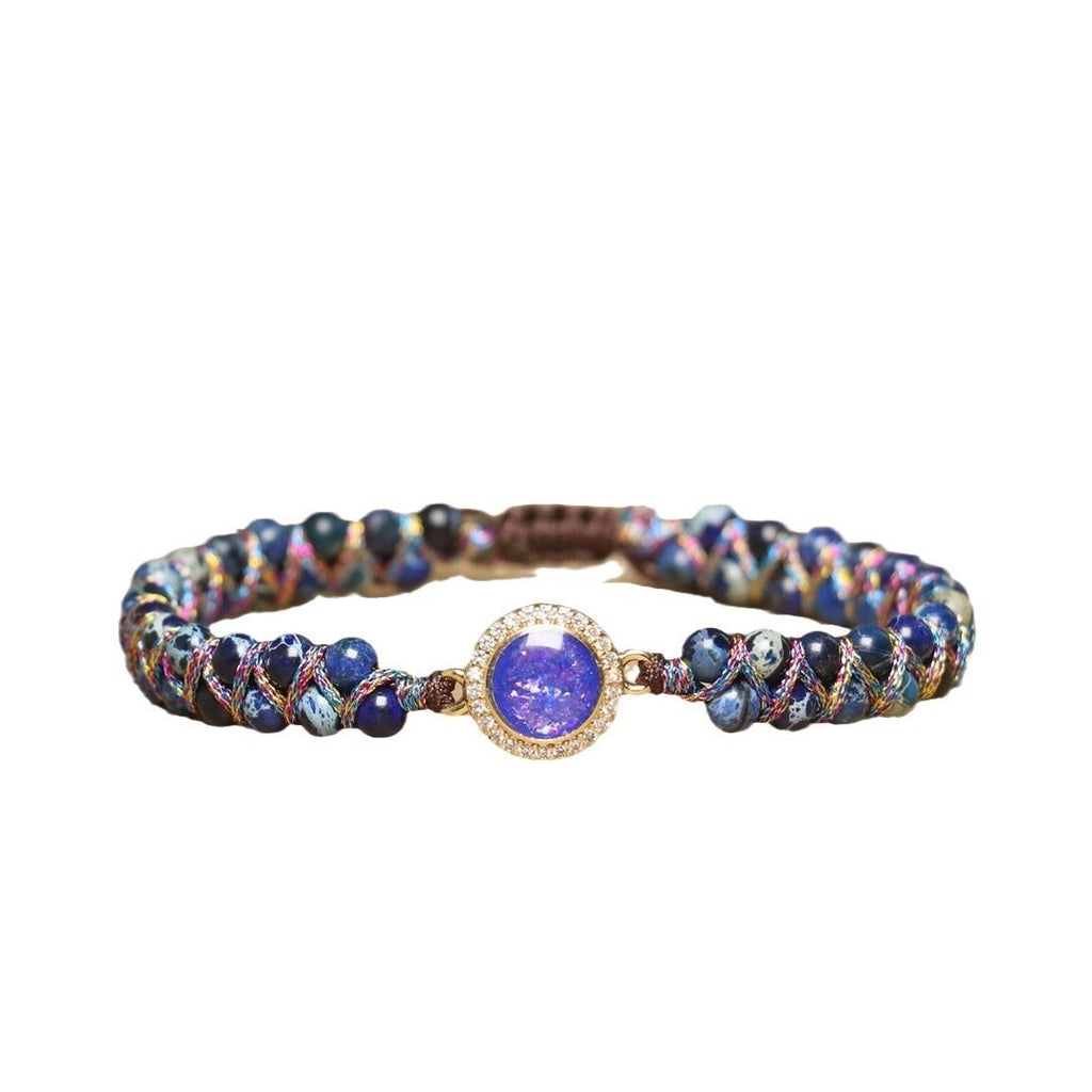 Euron: Retro Opal Naturstein Armband – Doppelstrang & Verstellbar