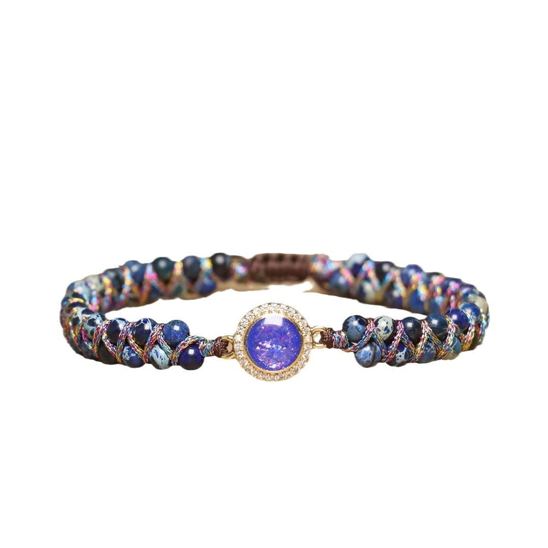 Euron: Retro Opal Naturstein Armband – Doppelstrang & Verstellbar