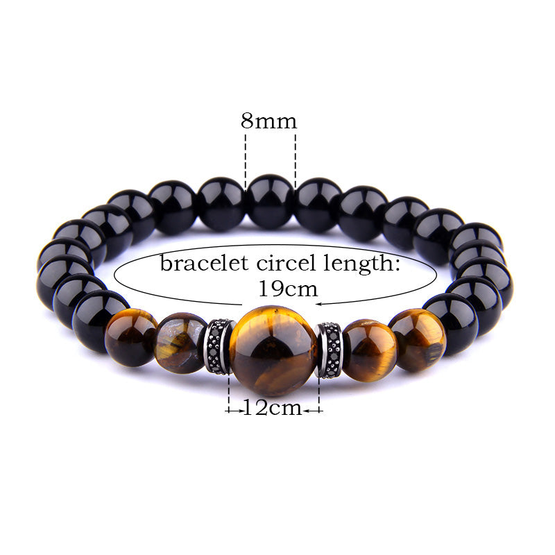 Euron: Tigerauge Naturstein Armband – Herren