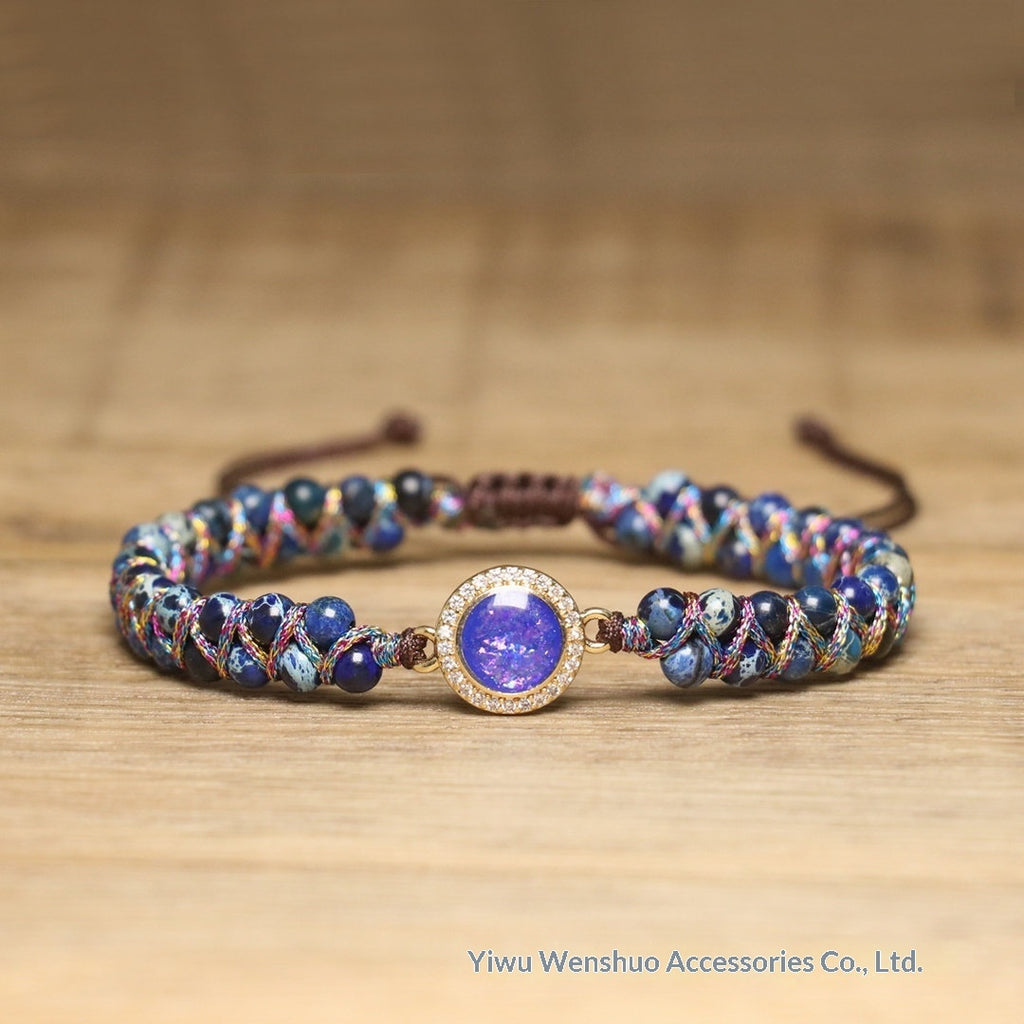 Euron: Retro Opal Naturstein Armband – Doppelstrang & Verstellbar