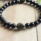 Euron: 6mm Obsidian Diamant-facettiertes Armband