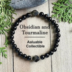 Euron: 6mm Obsidian Diamant-facettiertes Armband