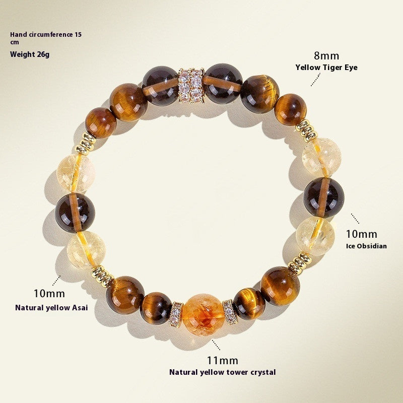 Euron: Gelbes Tigerauge Damenarmband (Handgemacht)